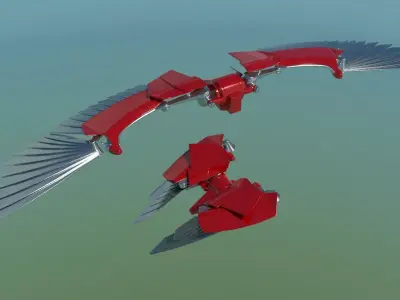 Animated Robot Wings 3D model