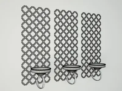 Wall Candleholder Set 3D model