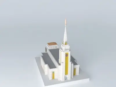 LDS. Templo Mormon, Curitiba Brazil 126 th.operating Temple Free 3D model