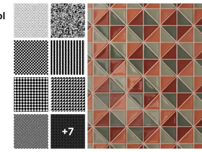 Right Triangle Mini Tiles in Rhombus Layout Texture