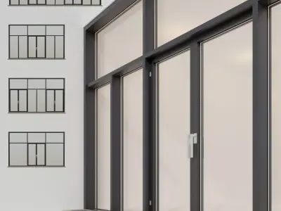 Panoramic glazing Stained glass 20 Low-poly 3D model