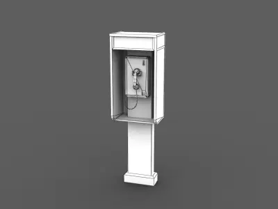 Small Phone Booth Low-poly 3D model