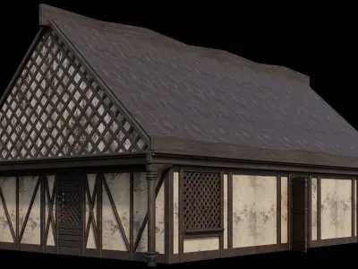 Medieval Houses 41- 4K Textures Game Ready Low-poly 3D model