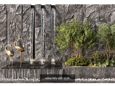 Fountain and Waterfalls collection 3D Model Pack