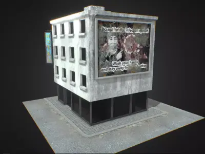 Abstract Building 01 Low-poly 3D model