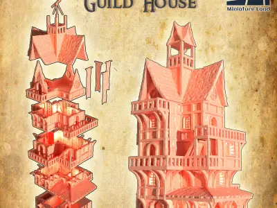 Cartographer Guild House  Tabletop Terrain 28 mm 3D print model