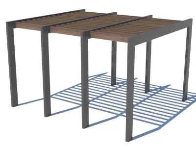 pergola shade sails Low-poly 3D model