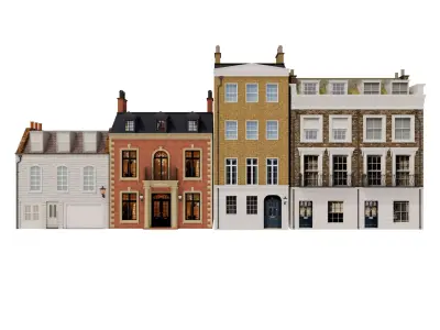 London houses 1 Low-poly 3D model