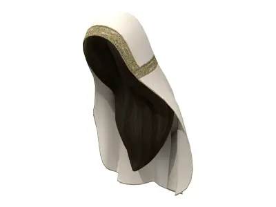 Palace Heritage Veil with Hair Low-poly 3D model