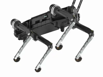  Robot Quadruped Mobile Platform Black Grey Simplified 