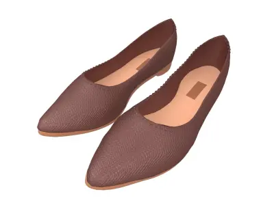 Flat Shoes v2 006 Low-poly 3D model