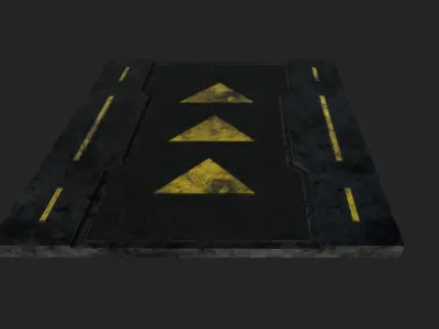 Sci-fi Floor Element Low-poly 3D model