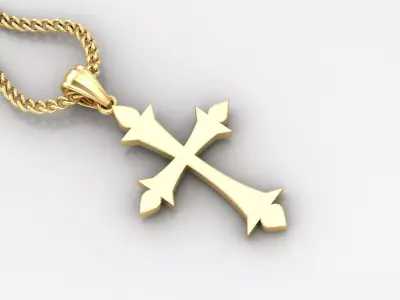 Light Gold 18K Cross Pendant 1CP026 3D print model