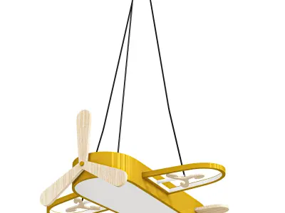 Childrens Plane Shaped Hanging Lamp Acrylic Bedroom 3D model