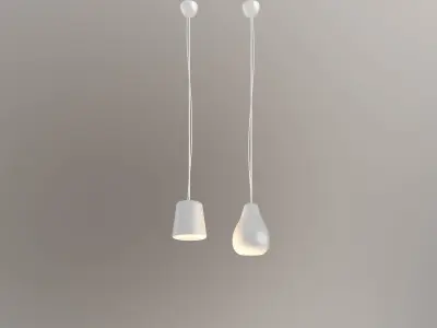 Pendent Collection 3 two pendant lights hanging from wall 3D model