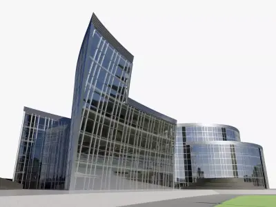 Wavy office building 3D model