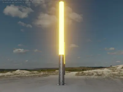 Galvanized Light-Column -13- Street-Light 9 Low-poly 3D model