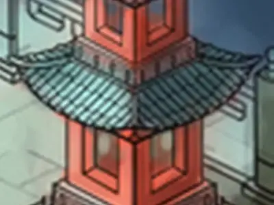 Yong An City - decorative stone lamp 06 3D model