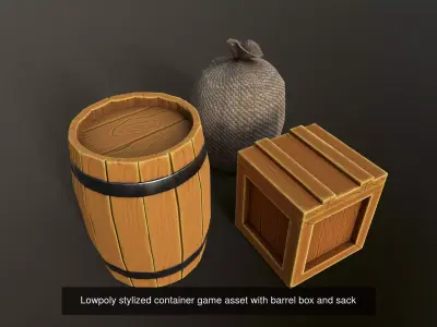 Stylized game ready fishing port environment PBR lowpoly 3D Model Pack