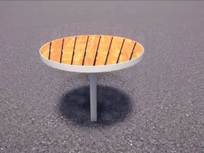Park table Low-poly 3D model