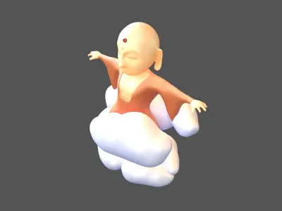 Budda v1 001 Low-poly 3D model