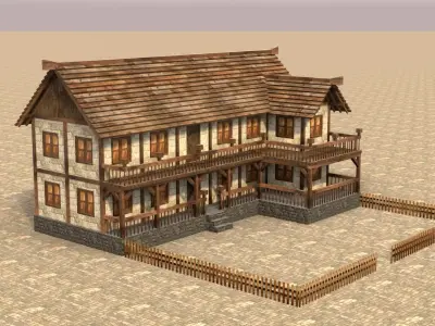 Medieval house fifteen 1 Low-poly 3D model