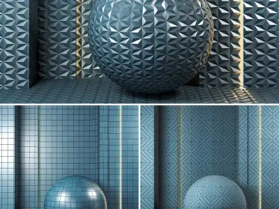 4K Marca Corona 4D Ceramic Tiles texture - 5 Patterns - Seamless Texture