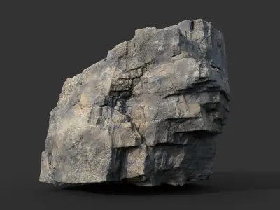 Realistic Blocky Rock 03 250612 Low-poly 3D model