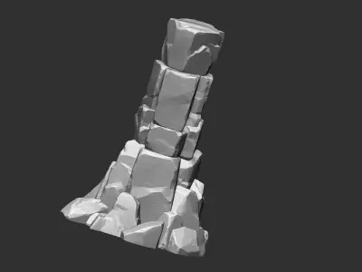 3D model of stone columns Zbrush sculpt 3D model