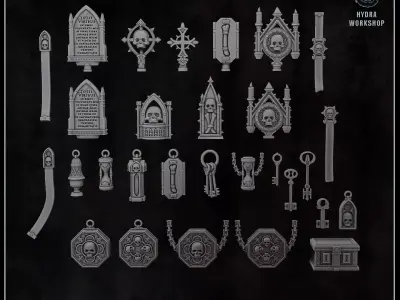 Reliquary decor pack 3D print model