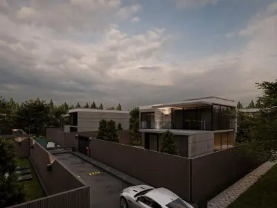 Modern Minimalist Villa Site - Lumion Scene 3D model