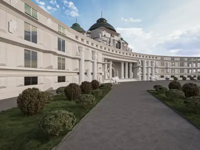 Grand Neoclassical Monumental Palace   Roman Architecture Low-poly 3D model