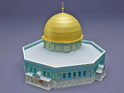  Al-Aqsa Mosque The Dome of the Rock Low-poly 3D model