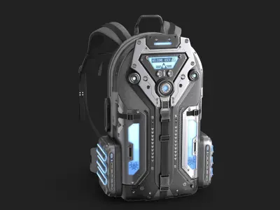 Sci Fi Bag White Low-poly 3D model