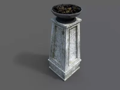 Fire column Low-poly 3D model