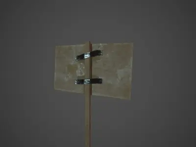 Protest Banner Protester Holding Low-poly 3D model