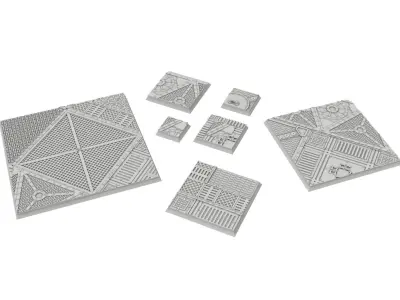 x1000 Round Oval Square Rectangular Hexagonal industrial bases 3D print model