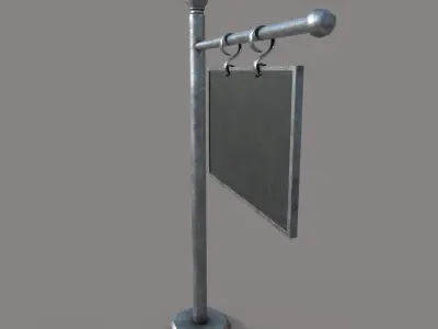 Metal PBR Signboard Low-poly 3D model