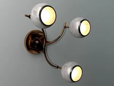 Chandelier three light ceiling fixture 3D model