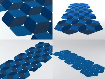 Kaleidoscope hexagonal floor mat 3D model