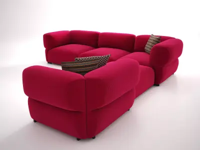 Butterfly modern sectional sofa 3D model