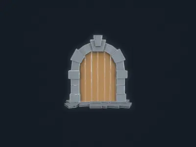 Stylized Door Low-poly 3D model