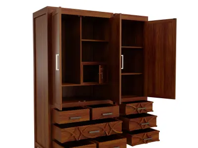 Wooden Cupboard 3D model buy