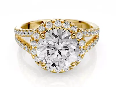Engagement ring Elena   1-50ct 3D print model