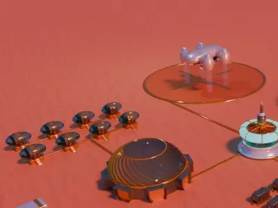 Mars colony 3D model