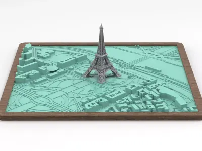 Eiffel Tower 3D City Model   3D print model