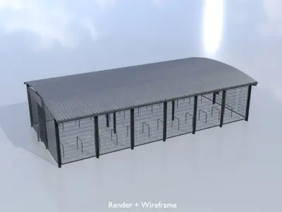 Leezenbox Bicycle Shelter Low-poly 3D model