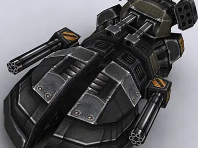 Sci-Fi hover tanks Low-poly 3D model