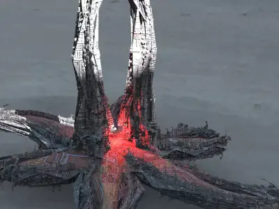 Hydra Syren Archway Beach monolith Low-poly 3D model