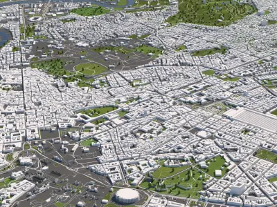 Rome Italy 50x50km City 3D Map 3D model